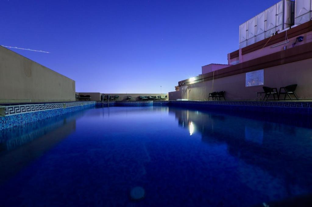 Swimming pool at night