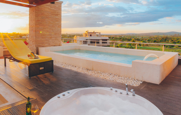 A plunge pool at Maiyan Villas Resort, one of the best hotels in Nanyuki