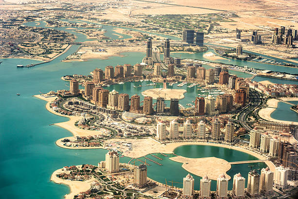 The Pearl of Doha in Qatar aerial view
