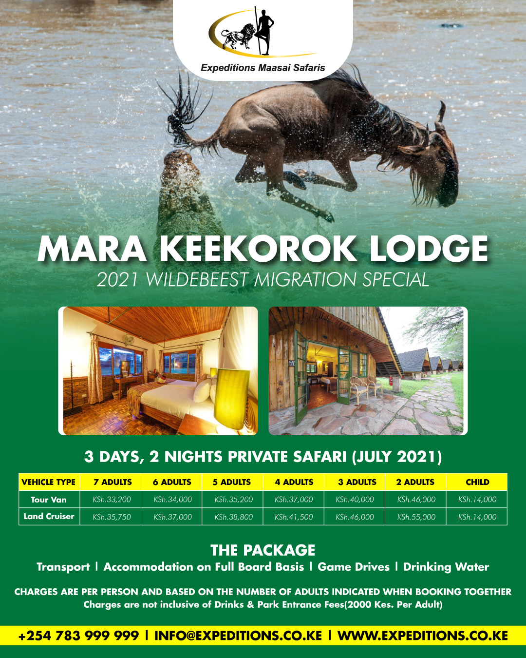 Enjoy the best rates for Mara Keekorok Lodge this wildebeest migration season