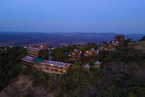 An Aerial view of the beautiful Lerruat Log Resort in Kajiado.