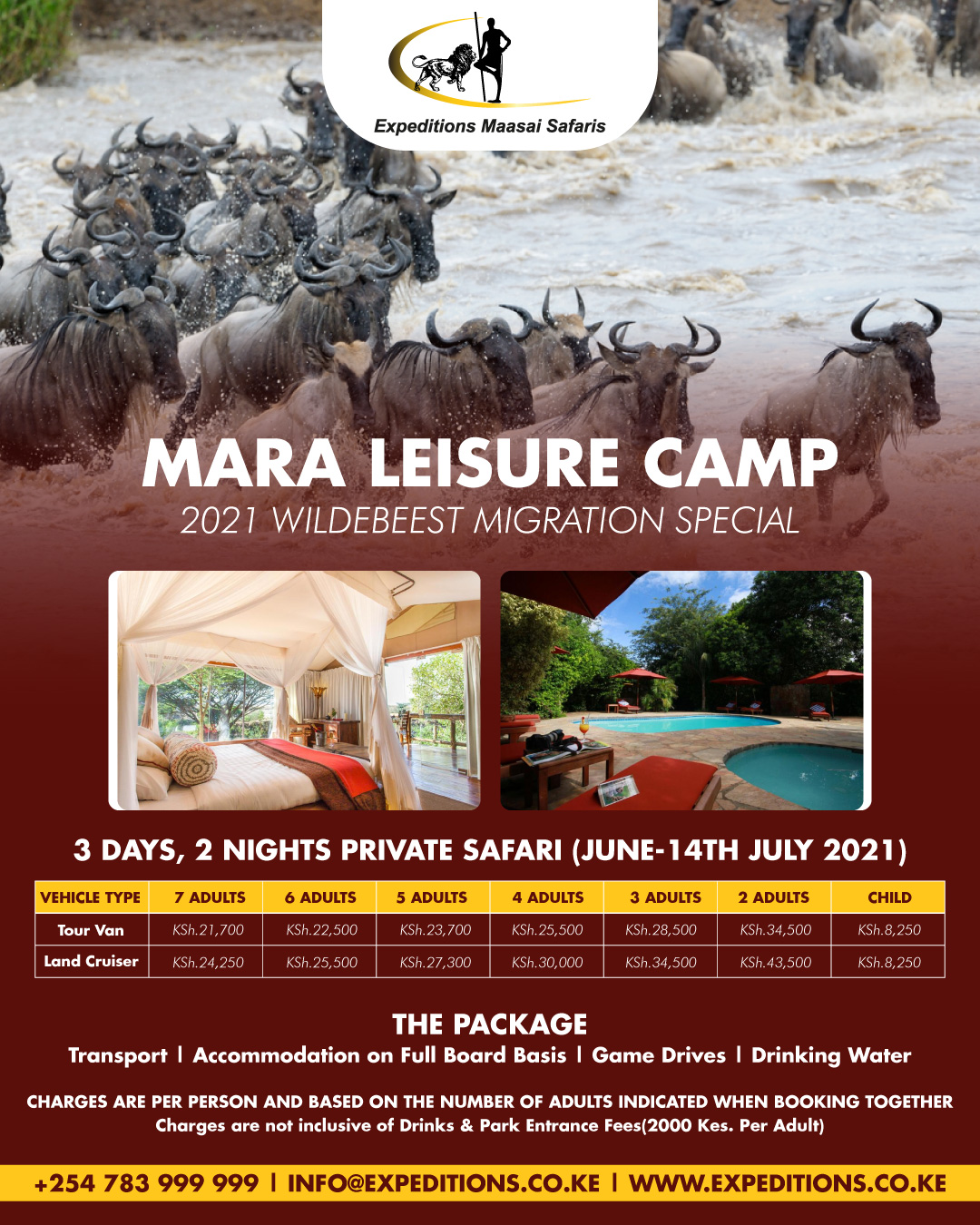 Enjoy the best rates for early wildebeest migration at the Mara Leisure Camp, Talek Maasai Mara