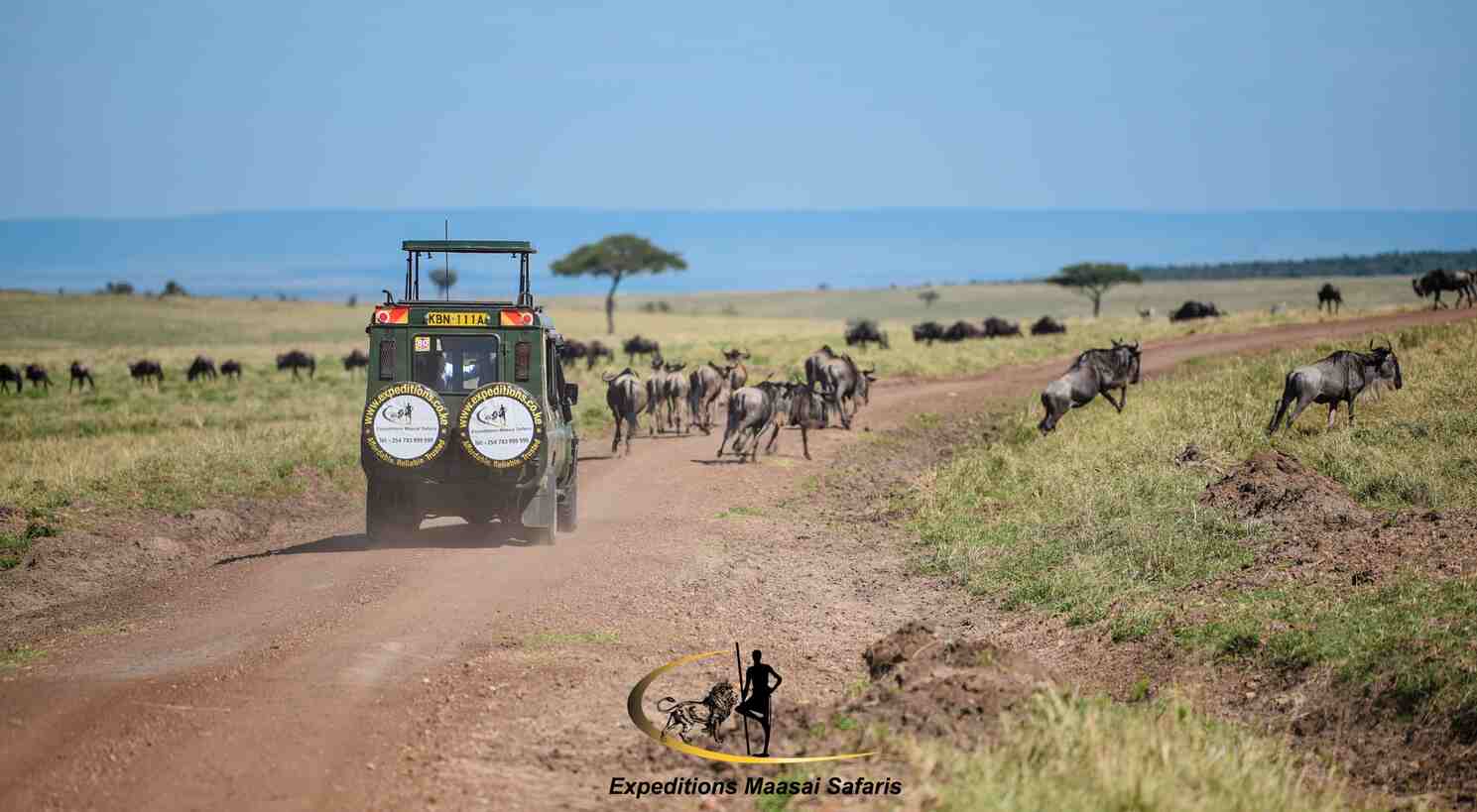 Expeditions Maasai Safaris land cruiser at the Masai Mara National Reserve in July 2022