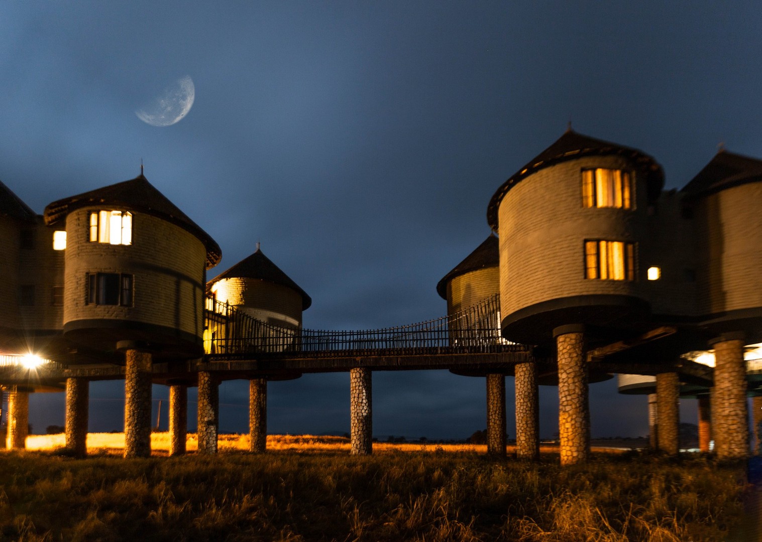 Salt Lick Safari Lodge at night