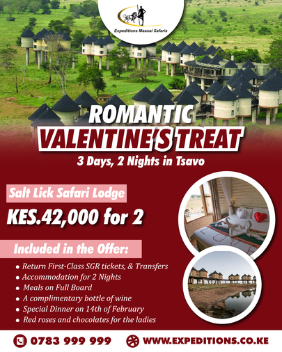 3 Days Salt Lick Safari Lodge Valentine Package