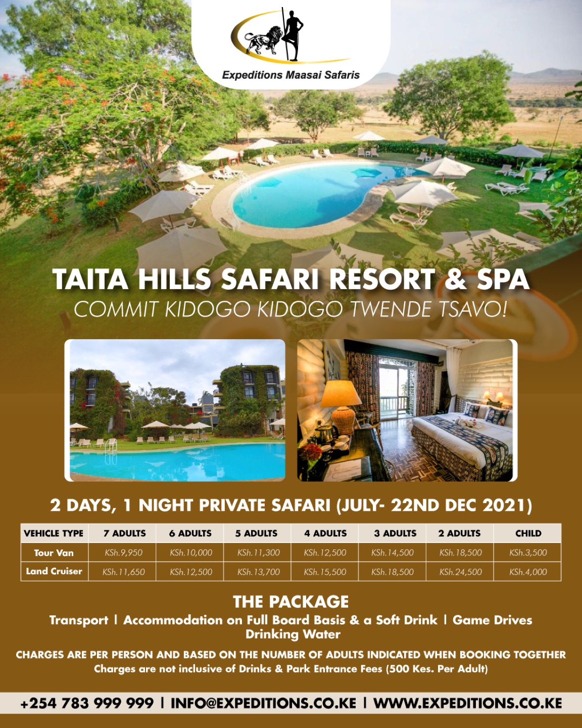 Enjoy a 2 Days, 1 Night Safari to Tsavo with our offers for Taita Hills Safari Resort & Spa